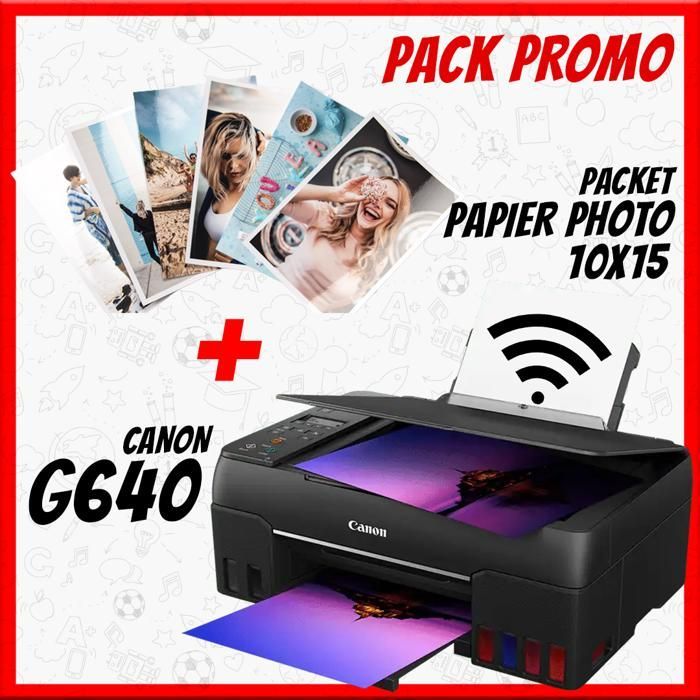 Pack Imprimante multifonction pixma G640 + ramette de papier Photo 10X15