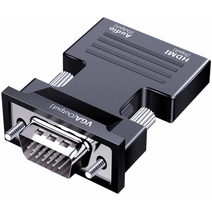 Adaptateur VGA vers HDMI Audio 1080P VGA Mâle vers HDMI Femelle avec cable  Audio