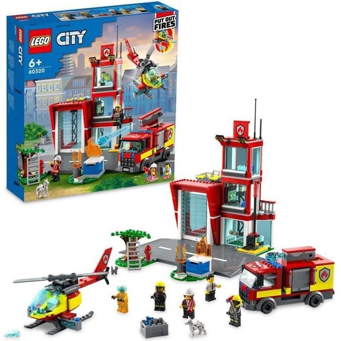 LEGO® 60320 City Fire La Caserne Des Pompiers, Set avec Garage, Jouet Camion  et Hélicoptère pour les Enfants dès 6 ans sur marjanemall aux meilleurs  prix au Maroc