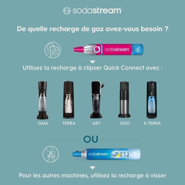 SodaStream recharge de gaz supplémentaire 60L originale à visser