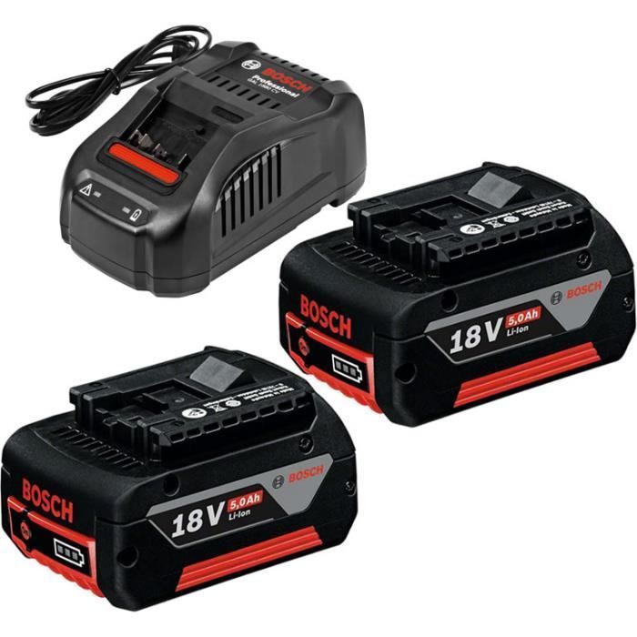 Pack 2 Batteries GBA 18V 5.0Ah + Chargeur GAL1880CV Bosch