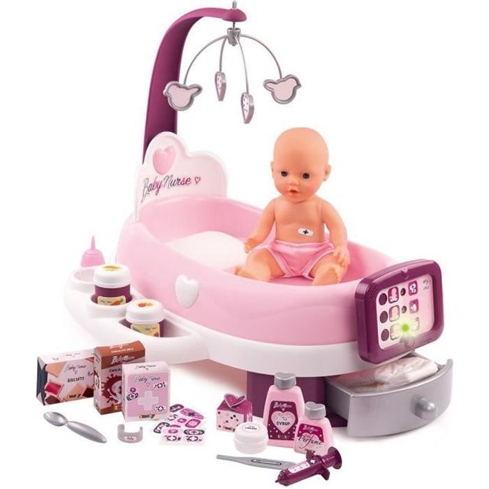 SMOBY Baby Nurse Nursery Electronique + Poupon Pipi - 24