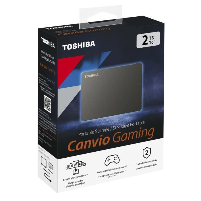 TOSHIBA - Disque dur externe Gaming - Canvio Gaming - 2To - PS4