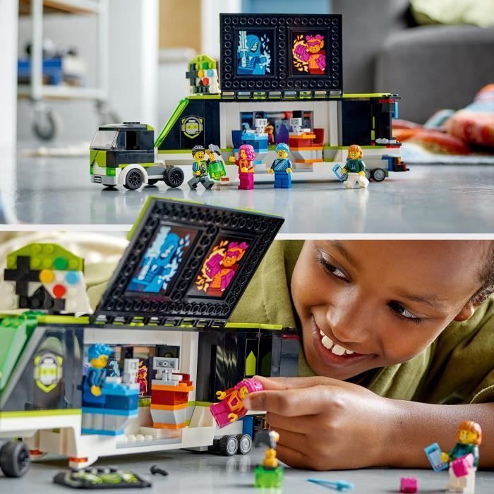 LEGO® City 60388 Le Camion de Tournois de Jeux Vidéo, Jouet Enfants 7 Ans,  Compétition eSport