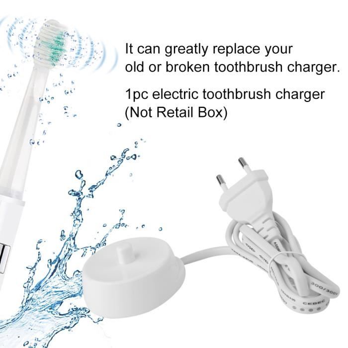 Chargeur de remplacement pour Braun Oral-B chargeur Base Oral-B brosse à  dents électrique, Oral-B électroportative cordon avec étanche IP67, modèle  3757 (blanc)