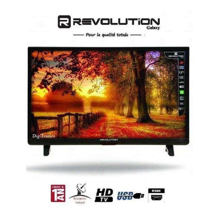 TV Revolution TV 24 Pouces HD Led Récepteur intégré + TNT + HDMI + USB