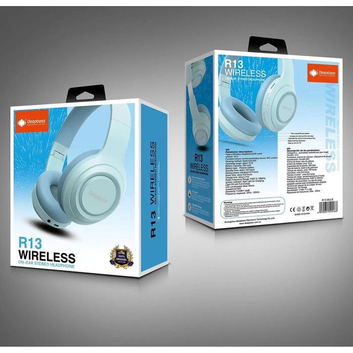 Casque Bandeau Sans Fil Microphone Portable Deepbass R13 écouteurs stéréo  de jeu Pour téléphone smartphone