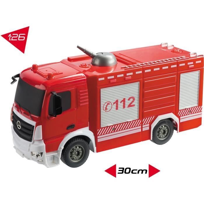 Véhicule radiocommandé Mercedes Antos Camion pompiers 1:26ème avec