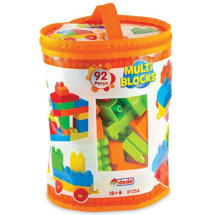 Dede Jeux de Construction d'Enfant +3 ans, Blocs de 92 Pcs, Blocs de  Construction, Briques en Plastique, Jouet de Briques d'Enfant