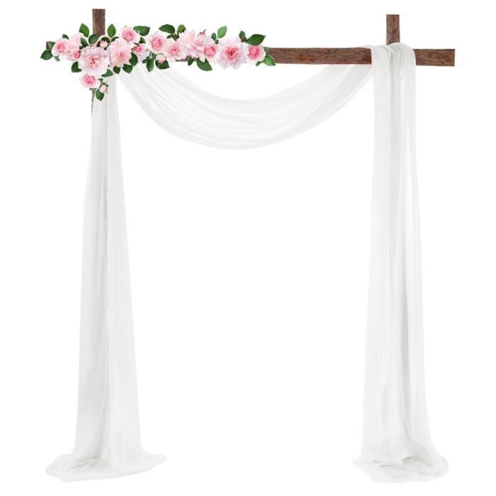 DAMILY® Tissu pour arche de mariage blanc en mousseline de soie draperie pour  mariage fête