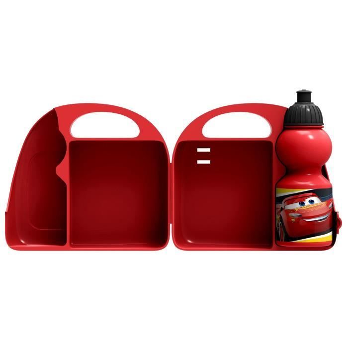 DISNEY - Combo Boîte à goûter+gourde+klaxon - Rouge - Cars - Pour Enfant de  3 ans et plus