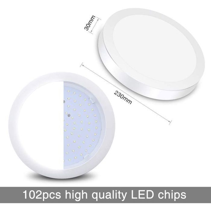 Generic Plafonnier LED,18W Imperméable IP54, Lampe de Plafond LED Moderne  Mince Rond Blanc Froid 6500K à prix pas cher