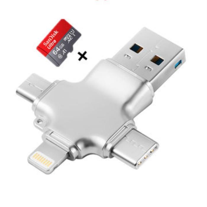 Acheter Lecteur de carte SD TF pour iPhone, adaptateur de caméra USB OTG  avec port d'alimentation, hubs 4 en 1 de type C, claviers, interfaces  audio/MIDI, adaptateur Ethernet