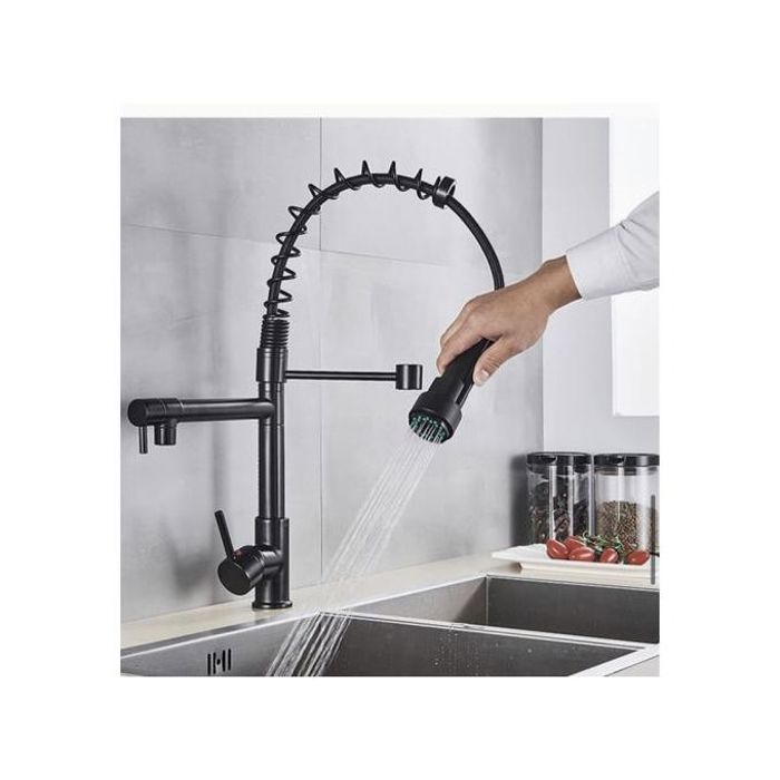 robinet mitigeur cuisine avec bec flexible Double robinet