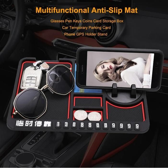 Tapis antidérapant pour voiture avec support de navigation rotatif  multifonctionnel pour tableau de bord (téléphone portable, GPS…) -  Équipement auto
