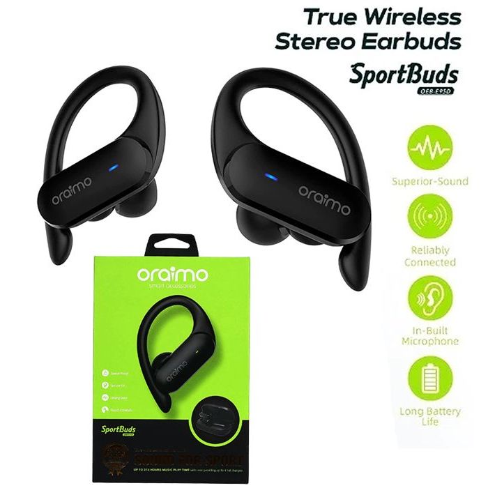 Oraimo Sport buds, écouteurs Bluetooth sans fil véritables, Bluetooth 5,  contrôle tactile, Android Apple