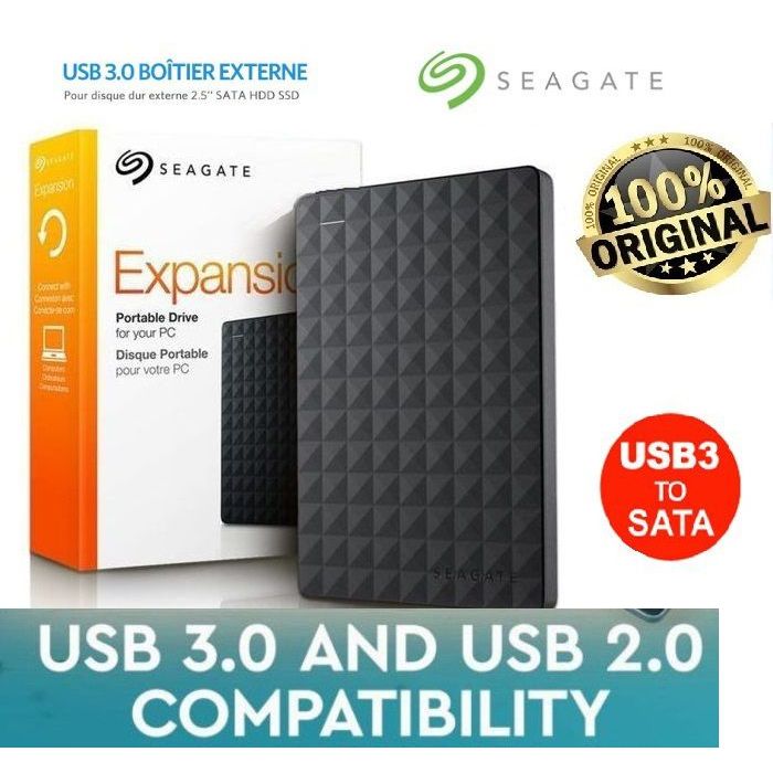 Boitier disque dur Seagate Expansion SSD/HDD 2.5 Externe USB 3.0 Original