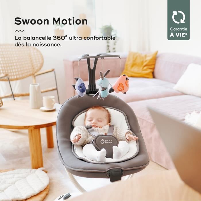 Babymoov Balancelle bébé électrique Swoon Motion, Assise à 360°, Zinc sur  marjanemall aux meilleurs prix au Maroc