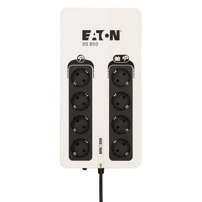 Onduleur/Multiprise/Parafoudre - EATON 3S 850 DIN - Off-line UPS - 3S850D -  850VA (8 prises DIN + 2 ports de charge USB) sur marjanemall aux meilleurs  prix au Maroc
