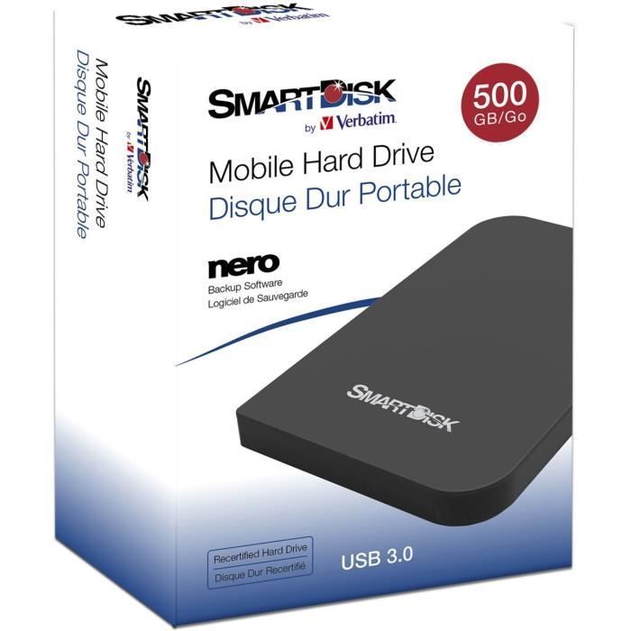 SMARTDISK by VERBATIM disque dur externe Occasion - 500 Go - USB 3.0 sur  marjanemall aux meilleurs prix au Maroc