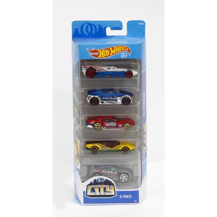 Coffret de 3 voitures HOT WHEELS - Modèle aléatoire - Voiture miniature -  Intérieur - Enfant - Bleu