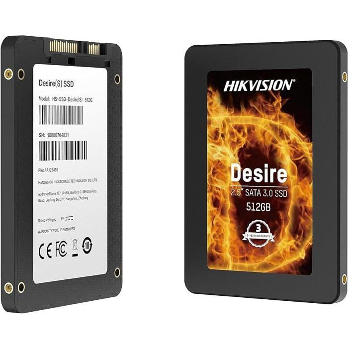 Disque dur SSD interne 512Go Hikvision SATA 2.5 6Gb/s (HS-SSD-DESIRE(S))