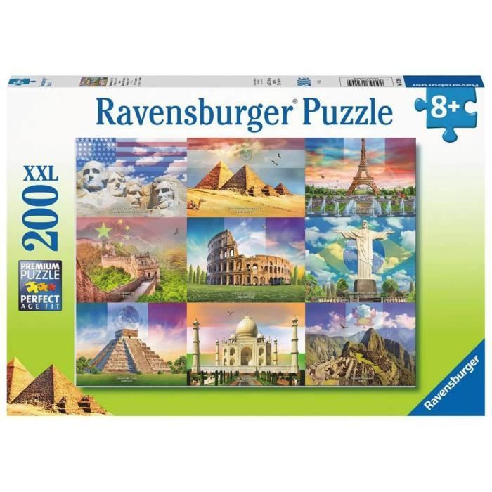 Puzzle Enfant 200 p XXL - Les monuments du monde - Ravensburger -  Architecture et monument - Dès 8 ans