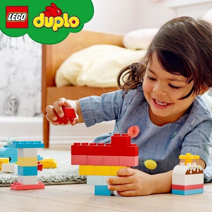 LEGO® 10909 DUPLO Classic La Boîte Coeur Premier Set, Jouet Educatif,  Briques de construction pour Bébé 1 an et demi