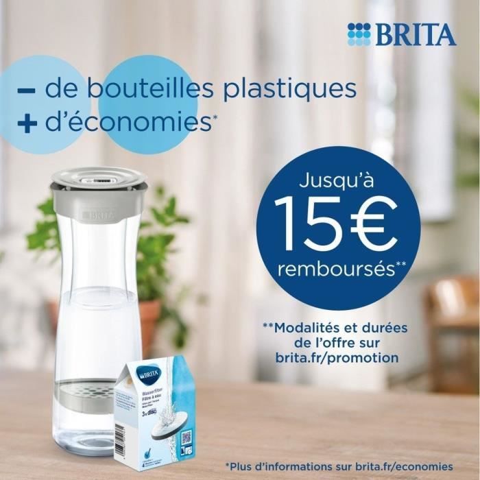 Bouteille Filtrante Brita Gris Pastel Avec 1 Filtre MicroDisc Inclus