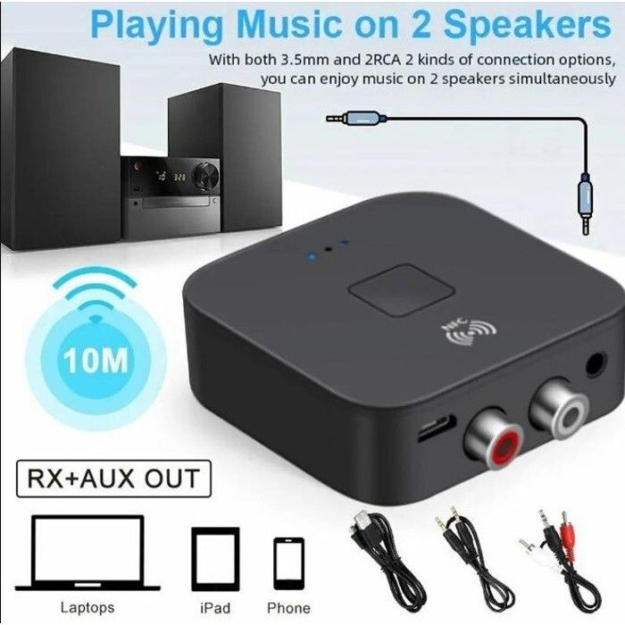 Récepteur Audio Bluetooth 5.0 RCA APTX, adaptateur de musique sans