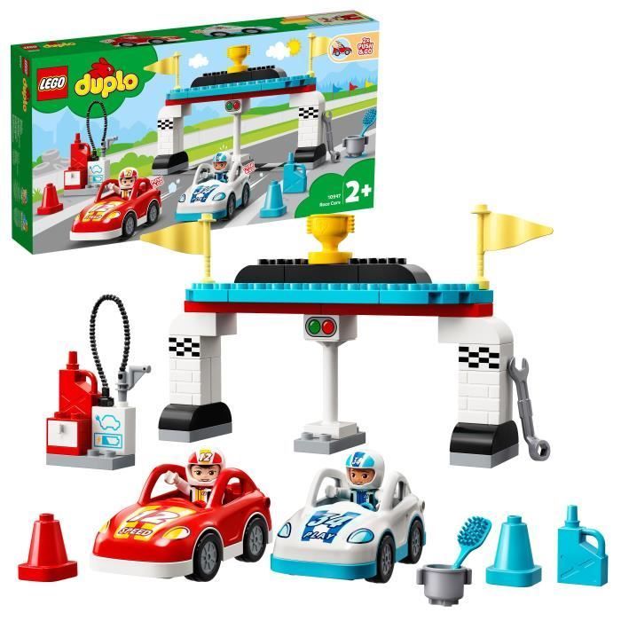 LEGO® 10947 DUPLO® Les voitures de course Jouet Enfant 2+ ans, Petites  Voitures sur marjanemall aux meilleurs prix au Maroc