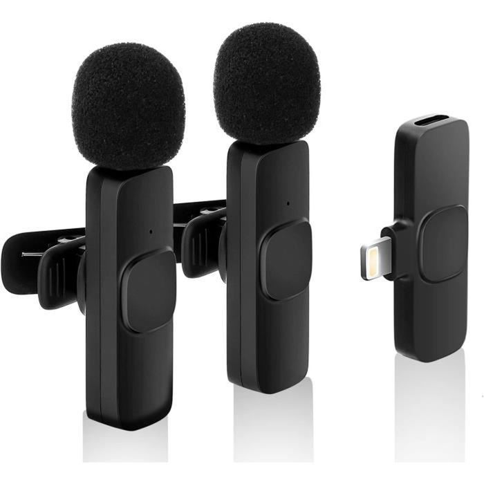 2 Microphone Lavalier sans fil K11 pour iPhone Portable pour enregistrement  Audio-vidéo Interview, jeu Android