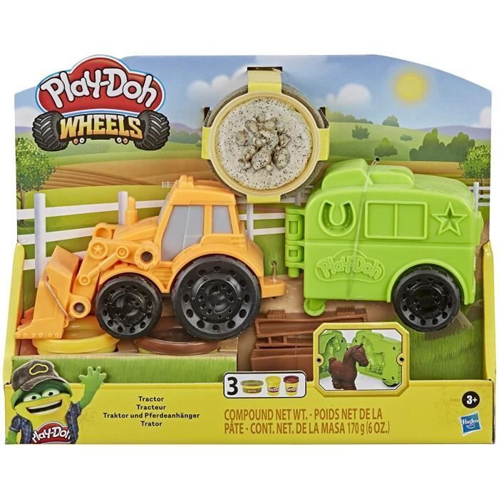 PLAY-DOH - Wheels - Tracteur de ferme - Jouet pour enfants avec 3