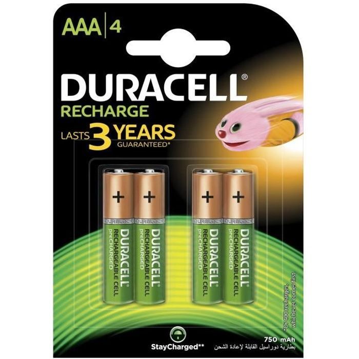 DURACELL Recharges Plus Piles Rechargeables type LR03 / AAA 750