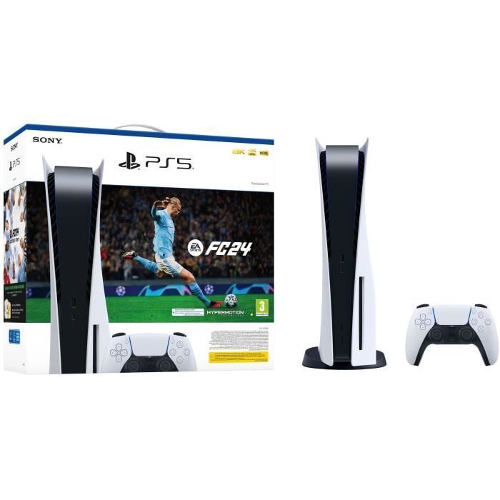 Console PlayStation 5 - Édition Standard + EA Sports FC 24 (code dans la  boîte)