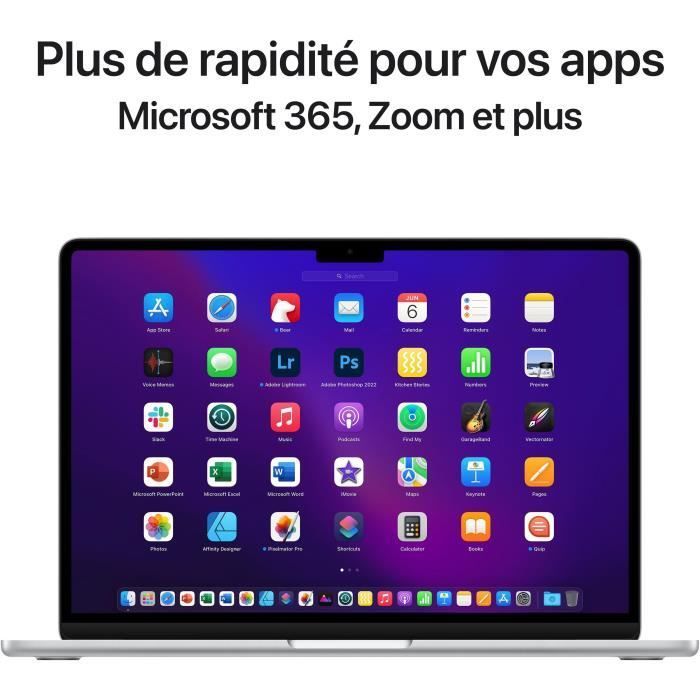 Apple - 13,6 MacBook Air M2 - RAM 8Go - Stockage 256Go - Argent - AZERTY  sur marjanemall aux meilleurs prix au Maroc