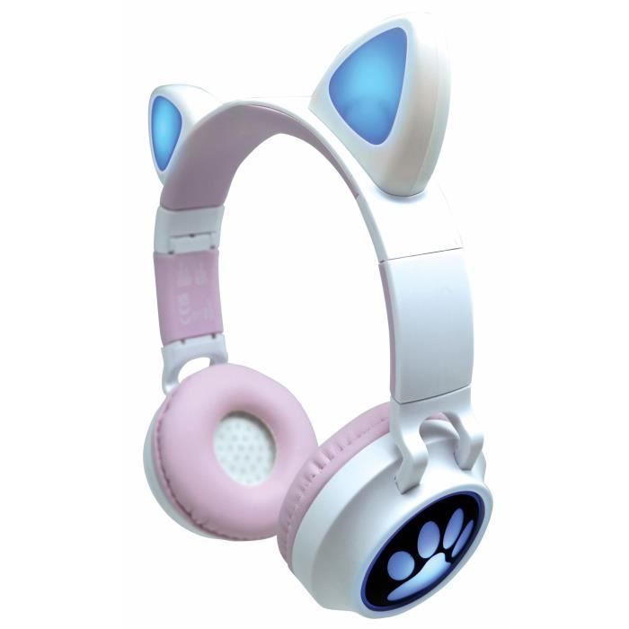 Casque audio 2-en-1 avec oreilles de chat LEXIBOOK - Bluetooth 5.0 - Rose -  Pour enfants à