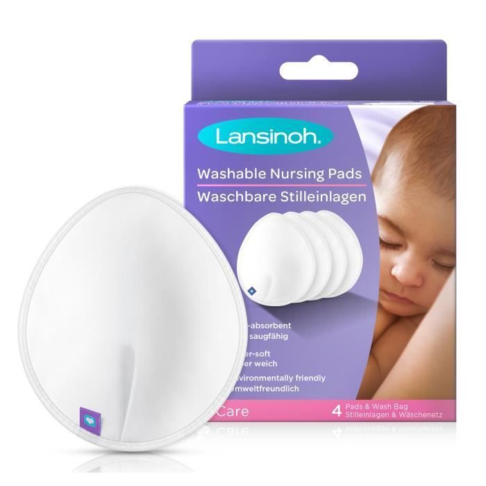 LANSINOH - Coussinets d'allaitement lavables x4 - Pour un confort & une  protection maximale de jour comme de nuit sur marjanemall aux meilleurs  prix au Maroc
